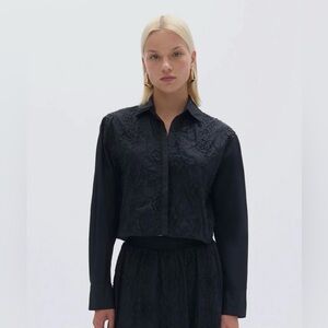 Nocturne Stunning Black Embellished Long Sleeve Blouse NWT Size: S